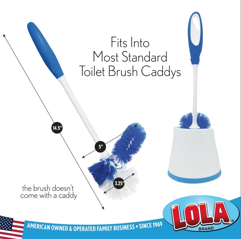 LOLA Classic Toilet Brush w/Under-The-Rim Scrubber, deep Cleans The Entire Toilet Bowl, Non-Slip Handle w/Rubber Comfort Grip, 1 Pack - Image 4